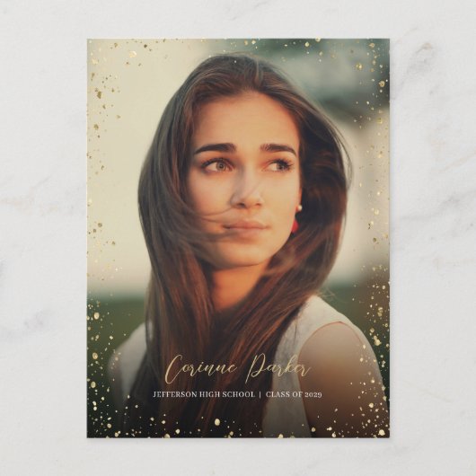 Modern Glitz Afstuderen foto dank u Briefkaart (Voorkant)