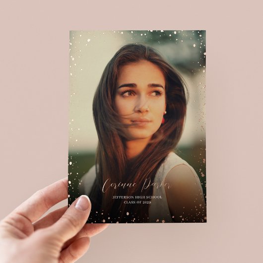 Modern Glitz Afstuderen Foto Folie Aankondiging