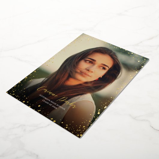Modern Glitz Afstuderen Foto Folie Aankondiging (Gedraaid)