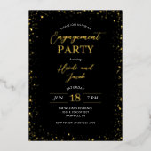 Modern Glitz Engagement Party Folie Invi Folie Uitnodiging (Voorkant)