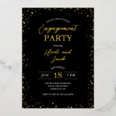 Modern Glitz Engagement Party Folie Invi Uitnodiging (Voorkant)