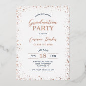 Modern Glitz Graduation Party Folie Invitation Folie Uitnodiging (Voorkant)