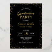 Modern Glitz Graduation Party Folie Invitation Folie Uitnodiging (Voorkant)