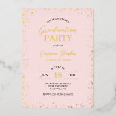 Modern Glitz Graduation Party Folie Invitation Uitnodiging (Voorkant)