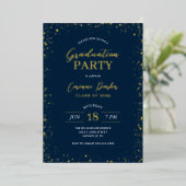 Modern Glitz Graduation Party Folie Invitation Uitnodiging (Staand Voorkant)