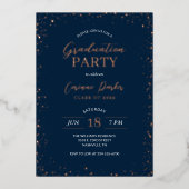 Modern Glitz Graduation Party Folie Invitation Uitnodiging (Voorkant)