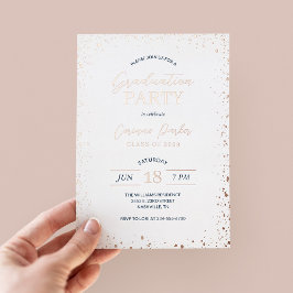 Modern Glitz Graduation Party Folie Invitation Uitnodiging