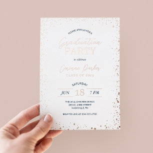 Modern Glitz Graduation Party Folie Invitation Uitnodiging