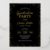 Modern Glitz Graduation Party Folie Invitation Uitnodiging (Voorkant)