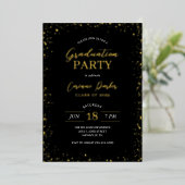 Modern Glitz Graduation Party Folie Invitation Uitnodiging (Staand Voorkant)