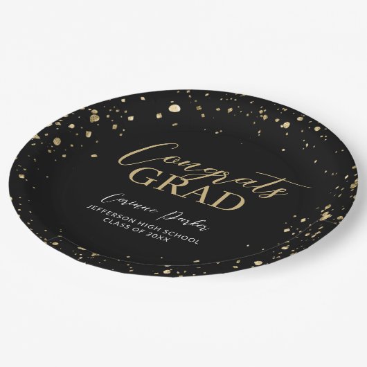 Modern Glitz Persoonlijk Afstuderen Papieren Bordje (Gekanteld)