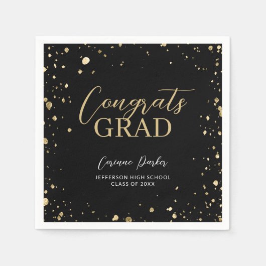 Modern Glitz Persoonlijk Afstuderen Servetten (Voorkant)
