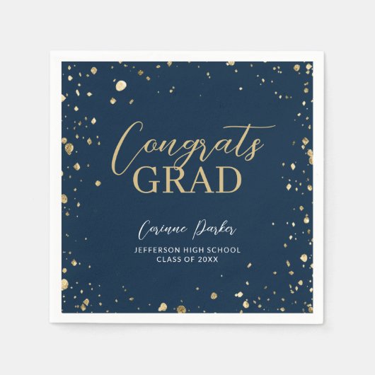 Modern Glitz Persoonlijk Afstuderen Servetten (Voorkant)