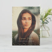 Modern Glitz Photo Graduation Party Invitation Kaart (Staand voorkant)