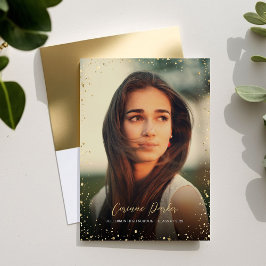 Modern Glitz Photo Graduation Party Invitation Kaart