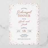 Modern Glitz Rehearsal Dinner Folie Uitnodiging (Voorkant)