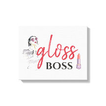 Modern Gloss Boss Girl Black Red Funny World Art