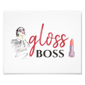 Modern Gloss Boss Girl Black Red Funny World Art Foto Afdruk (Voorkant)