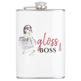 Modern Gloss Boss Girl Black Red Funny World Art Heupfles