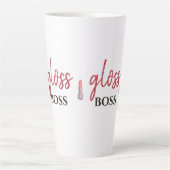 Modern Gloss Boss Girl Black Red Funny World Art Latte Mok (Voorkant)