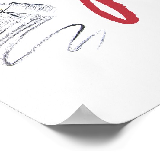 Modern Gloss Boss Girl Black Red Funny World Art Poster (Hoek)