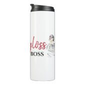 Modern Gloss Boss Girl Black Red Funny World Art Thermosbeker (Geroteerd rechts)