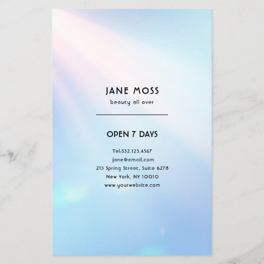 Modern Glow Salon Flyer (Achterkant)