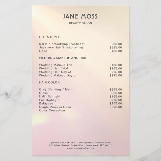 Modern Glow Salon Flyer (Voorkant)