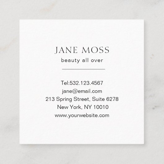 Modern Glow Salon Visitekaartje (Achterkant)