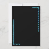 Modern Glow Script Blue Neon Wavy Afstuderen Foto Aankondiging (Achterkant)