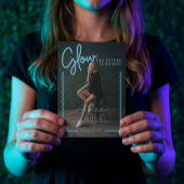 Modern Glow Script Blue Neon Wavy Afstuderen Foto Aankondiging