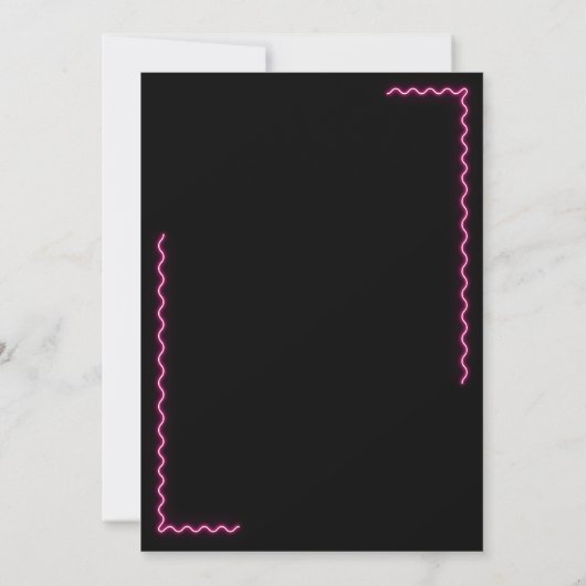 Modern Glow Script Pink Neon Wavy Afstuderen Foto Aankondiging (Achterkant)