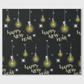 Modern Glowing Light Bulbs Happy New Year Cadeaupapier (Vlak)