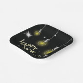 Modern Glowing Light Bulbs Happy New Year Papieren Bordje (Gebogen)