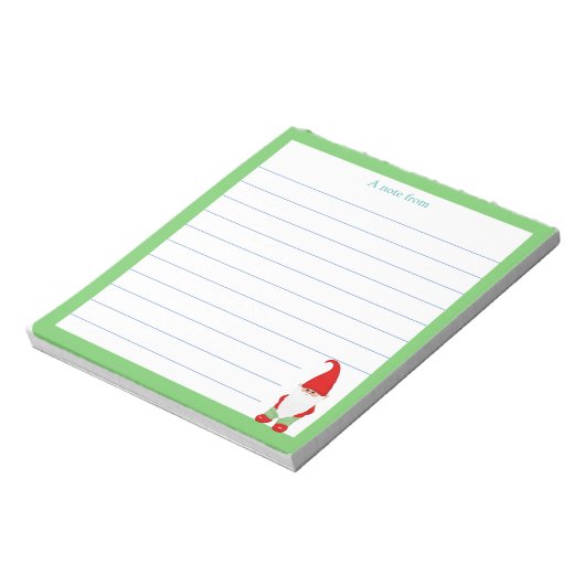 Modern Gnome met groen Lijst bekleed Notitieblok (Linkerzijde)