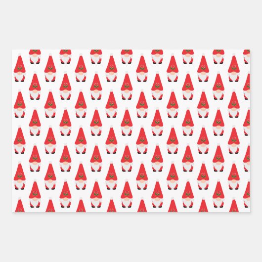 Modern Gnome Pattern set Candy Cane Heart Fun Inpakpapier Vel (Voorkant 3)