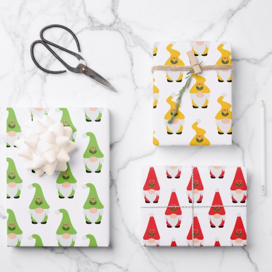 Modern Gnome Pattern set Candy Cane Heart Fun Inpakpapier Vel (Voorkant)