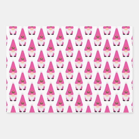 Modern Gnome Pattern set Candy Cane Heart Fun Wrap Inpakpapier Vel (Voorkant 3)