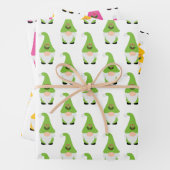 Modern Gnome Pattern set Candy Cane Heart Fun Wrap Inpakpapier Vel (In situ)