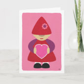 Modern Gnome Pink Happy Valentine Day Kaart (Voorkant)