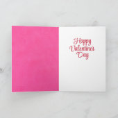 Modern Gnome Pink Happy Valentine Day Kaart (Binnen)