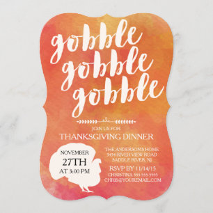 Modern Gobble Turkey Thanksgiving Dinner Kaart