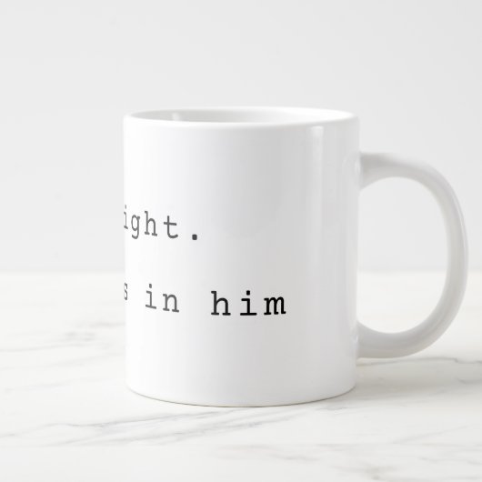 Modern "God is Light" Jumbo Coffee Mug Grote Koffiekop (Rechts)