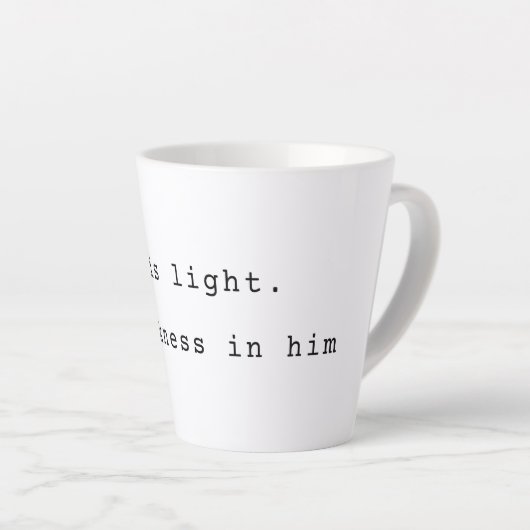 Modern God is Light Latte Mug Latte Mok (Rechterhoek)