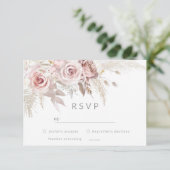 Modern Goddelijk Roos Goud Blush Bruiloft RSVP Kaartje (Staand voorkant)
