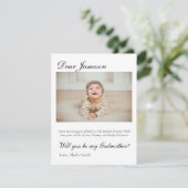 Modern Godparent-voorstel Godmother-doop Kaart (Staand voorkant)