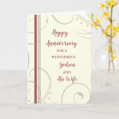 Modern Godson en zijn vrouw Jubileum Kaart (Gele Bloem)