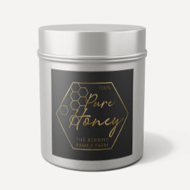 Modern Gold 100% pure Honey Jar Labels Apiary Name