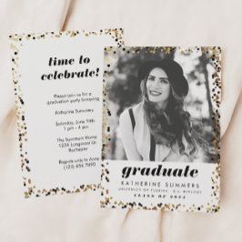 Modern Gold 2024 Foto Graduatie Uitnodigingen