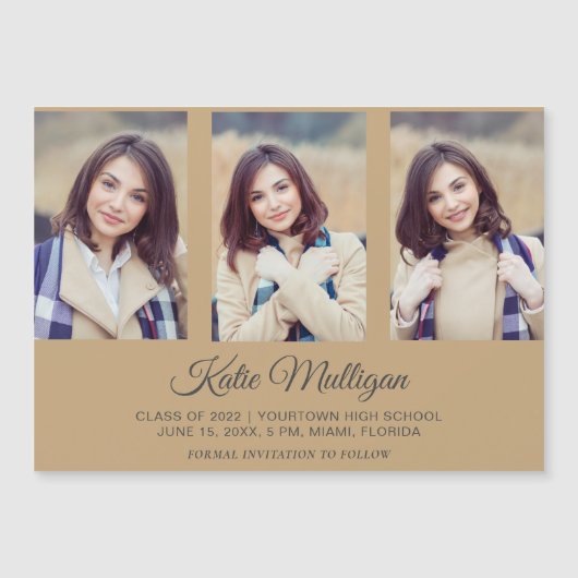 Modern Gold 3 Foto Afstuderen Save Date 2022 (Voorkant)